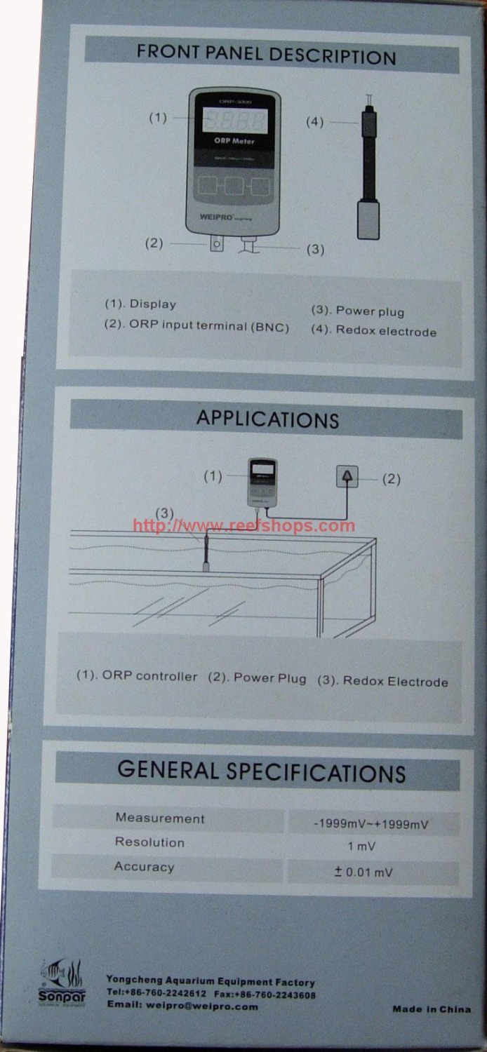 Medidor ORP AQUÁRIO WEIPRO ORP - Marine Aquarium Orp avaliação e preço